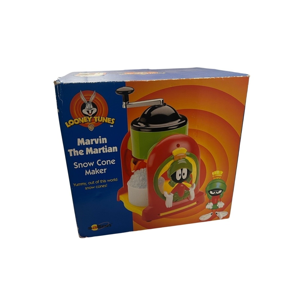 Vintage Looney Tunes Marvin the Martian Snow Cone Maker Salton Manual Ice Shaver